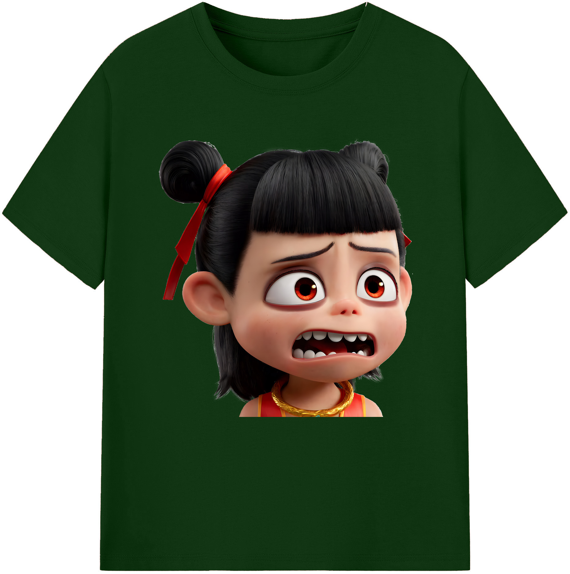 （画像用） Ne Zha 2 ナタ 魔童の大暴れ 綿100％半袖Tシャツ（フロントプリント）
